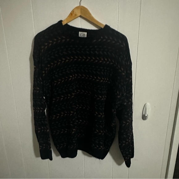 Vintage Black Patterned “Grandpa” Sweater - Picture 1 of 3